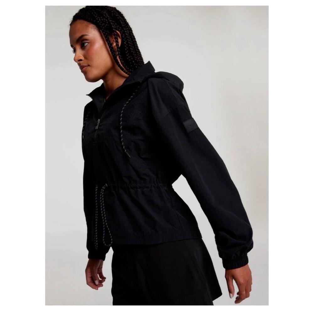 CALIA Windbreaker Womens Size M Black Hooded Anorak Pullover Water Repellent Act - Picture 6 of 9